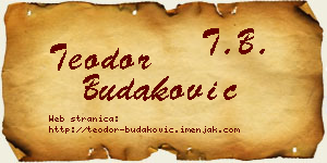 Teodor Budaković vizit kartica